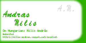 andras milis business card