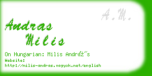 andras milis business card